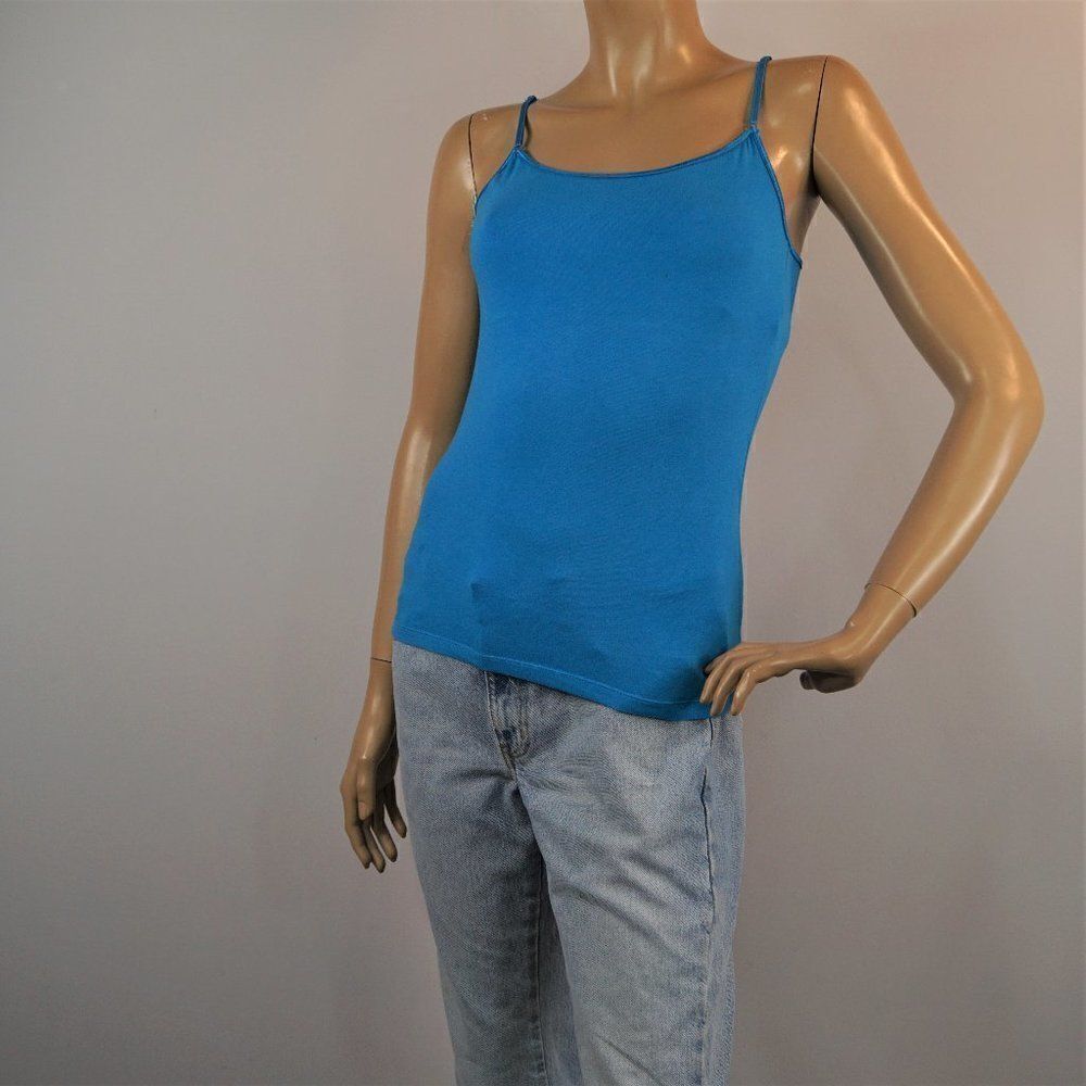 Ambiance Apparel Tank Top Teal Blue Stretch Womens Sz Medium